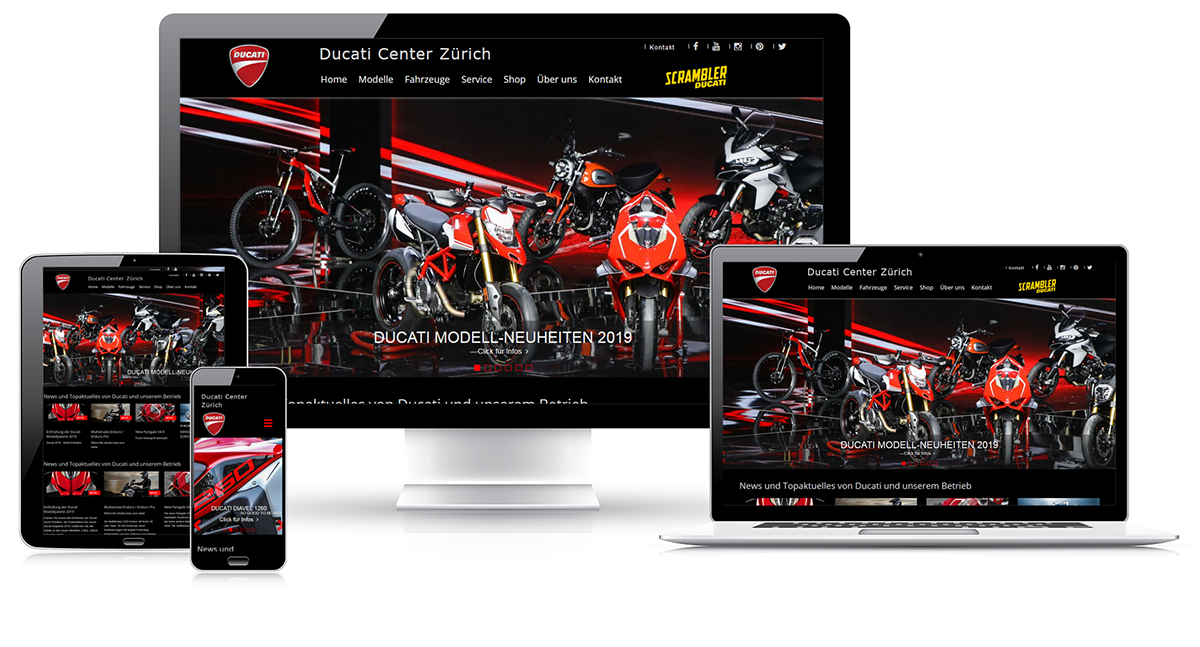 Webseite für Ducati Händler