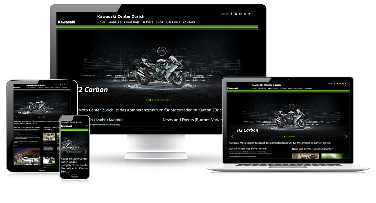 Webseite für Kawasaki Händler