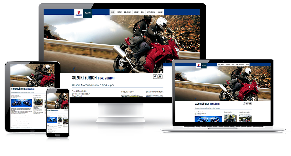 Webseite für Suzuki Händler