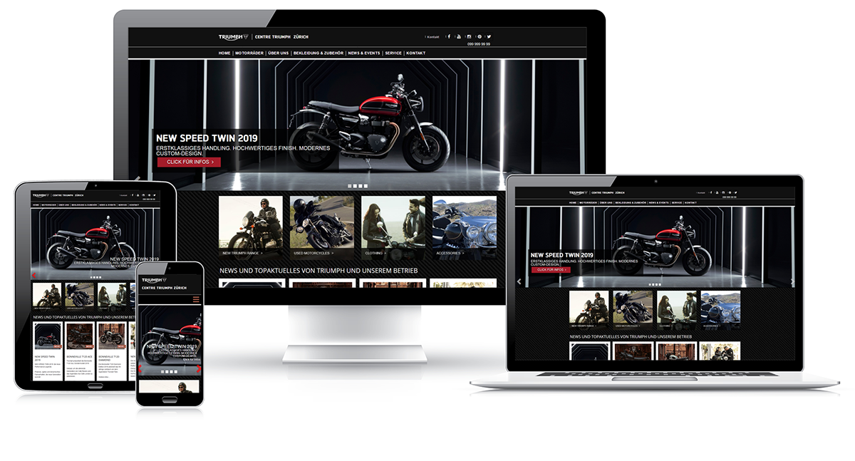 Webseite für Triumph Händler