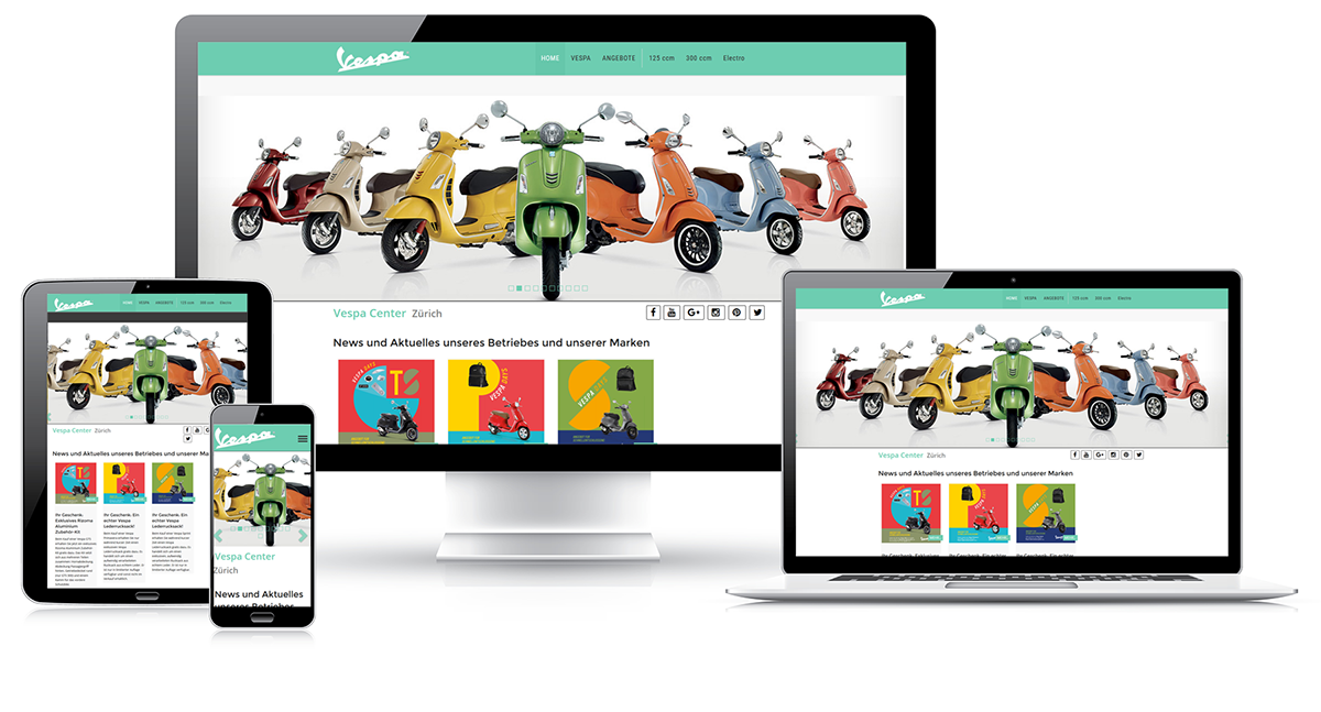 Webseite für Vespa Händler