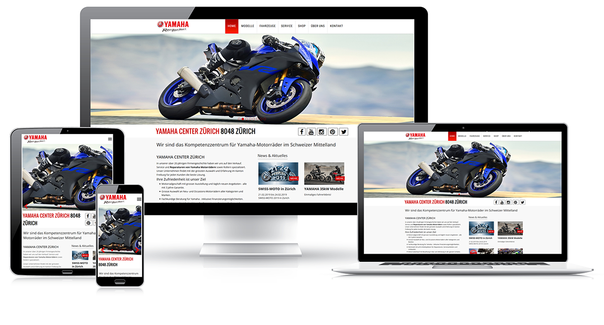 Webseite für Yamaha Händler
